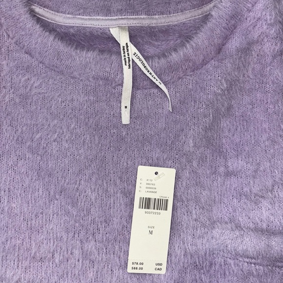 Anthropologie Women’s Lilac Fluffy Knit Short Sleeve Sweater Top Size M NWT - Picture 7 of 10